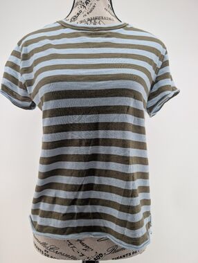 We The Free Nora Striped Linen And Cotton Tee